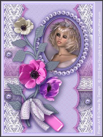 Skye Cameo Blue Kit, 6 Pages, Including Decoupage Step by Step