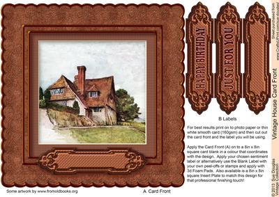 Vintage House 8in x 8in Card Front
