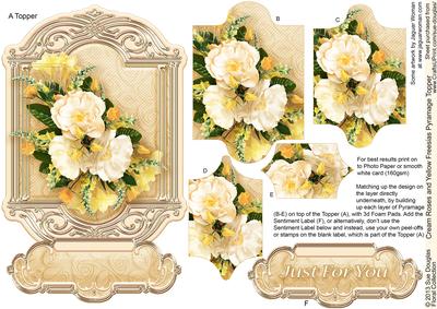 Cream Roses and Yellow Freesias Pyramage Topper