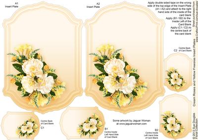 Cream Roses and Yellow Freesias Insert Plates