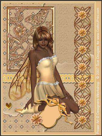Sahara Faerie Deep Yellow, 6 Pages, Including Decoupage Step by Step
