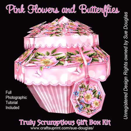 Truly Scrumptious Gift Box Pink Flowers and Butterflies