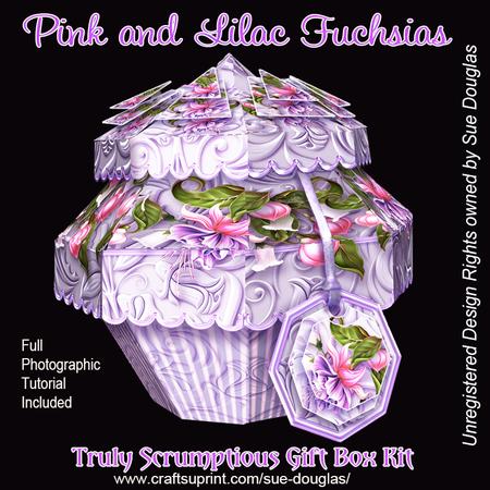 Truly Scrumptious Gift Box Pink and Lilac Fuchsias