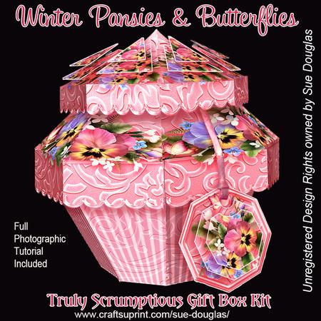 Truly Scrumptious Gift Box Winter Pansies and Butterflies