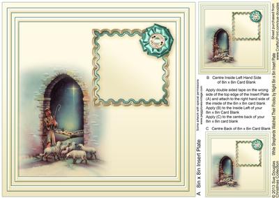 While Shepherds Watched Their Flocks 8in x 8in Insert Plate