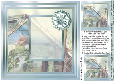 Vintage Birds on the Garden Matching 8in x 8in Insert Plate