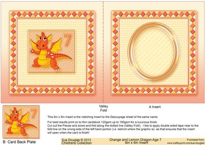 Orange and Lemon Dragon Age 7 6in x 6in Insert
