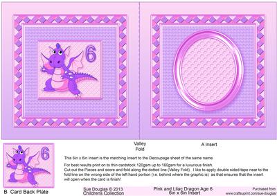 Pink and Lilac Dragon Age 6 6in x 6in Insert