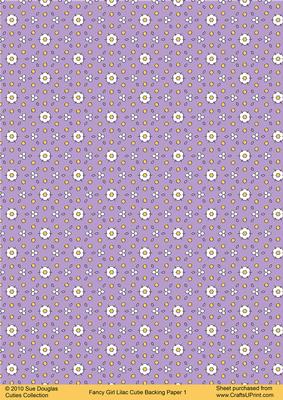 Fancy Girl Lilac Cutie Backing Paper 1 Sheet