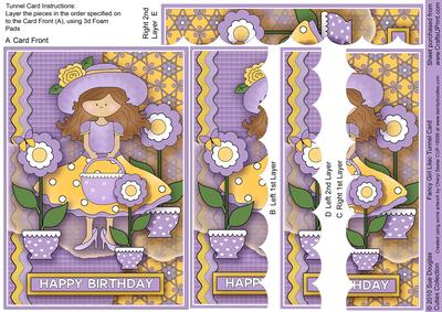 Fancy Girl Lilac Tunnel Card Sheet