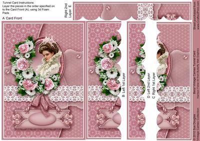 Beryl Vintage Cameo Pink, Tunnel Card Sheet