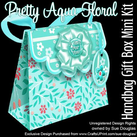 Handbag Gift Box Pretty Aqua Floral