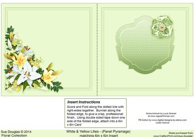 White & Yellow Lilies Matching 6in x 6in Insert