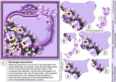 Lilac Pansies 6in x 6in Panel Pyramage