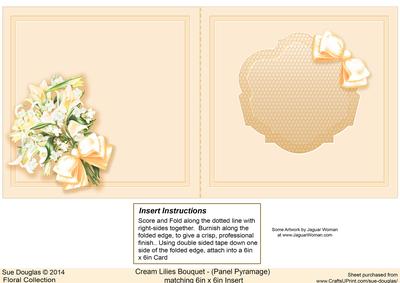 Cream Lilies Bouquet Matching 6in x 6in Insert