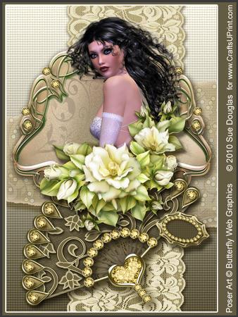 Liberty Cameo Taupe Kit, 6 Pages, Including Decoupage Step by Step