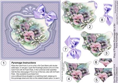 Posy of Pansies 6in x 6in Panel Pyramage