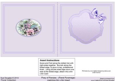 Posy of Pansies Matching 6in x 6in Insert