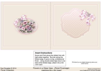 Flowers in a Glass Vase Matching 6in x 6in Insert