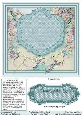 New Baby Pocket Card Matching 8in x 8in Insert Plate