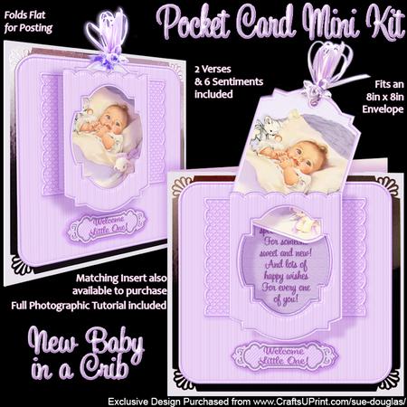 New Baby in a Crib Pocket Card Mini Kit