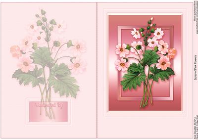 Spray of Pink Flowers Quick Card