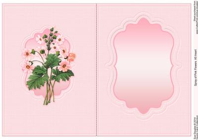 Spray of Pink Flowers Quick Card Matching A5 Insert