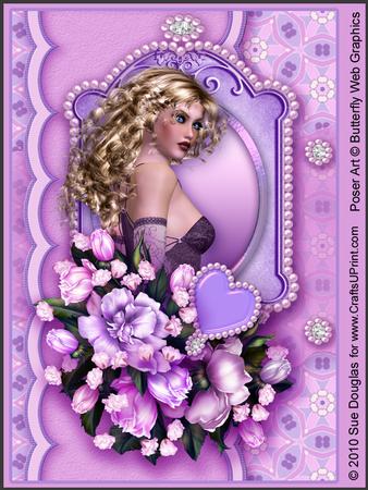 Kira Cameo Lilac Kit, 6 Pages, Including Decoupage Step by Step