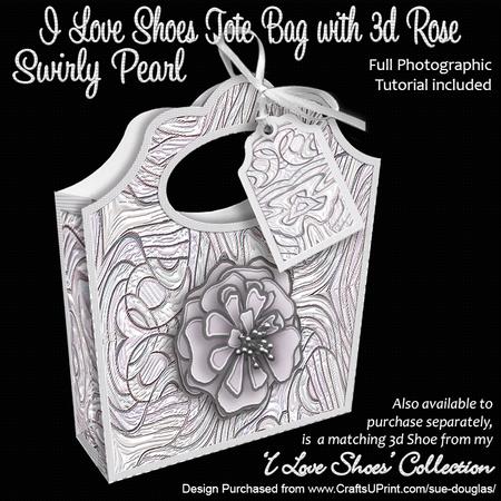 I Love Shoes Tote Bag Swirly Pearl