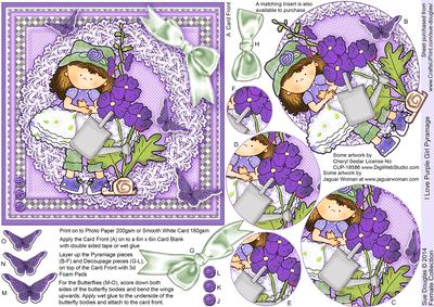 I Love Purple Girl 6in x 6in Pyramage