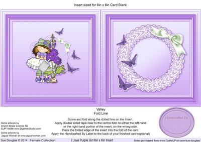 I Love Purple Girl Matching 6in x 6in Insert