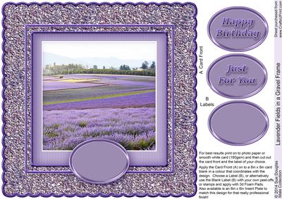 Lavender Fields in a Purple Gravel Frame 8in x 8in Quick Car