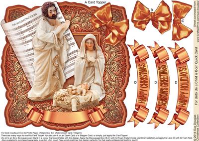 For Unto Us a Child is Born 8in x 8in Quick Card