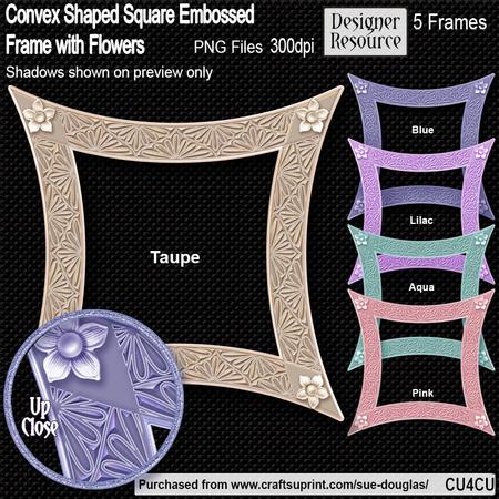 Designer Resource - Convex Shaped Square Frame with Flowers