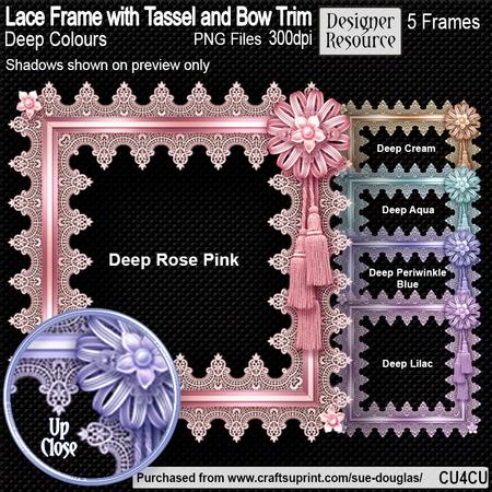 Designer Resource - Lace Frame with Tassel and Bow Trim Deep