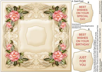Pink Camellias Quick Card Front