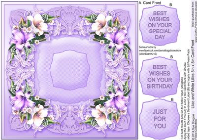 Lilac and White Lilies Quick Card Front