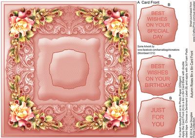 Autumn Roses Quick Card Front