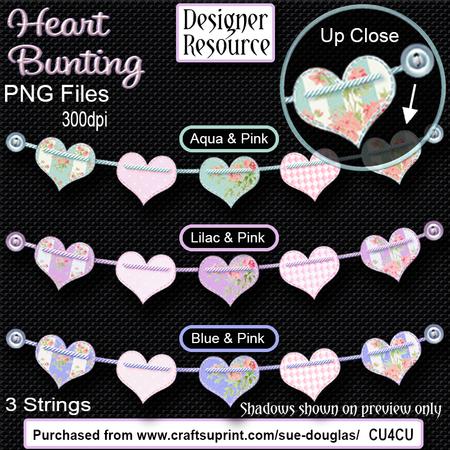 Designer Resource - Heart Bunting