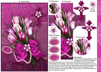Pink Tulips Bouquet Cross Pyramage