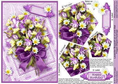 Lavender Bouquet on a Lace Mat, Polygon Pyramage