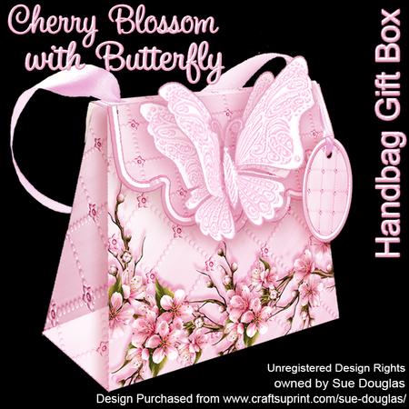 Handbag Gift Box Cherry Blossom with Butterfly