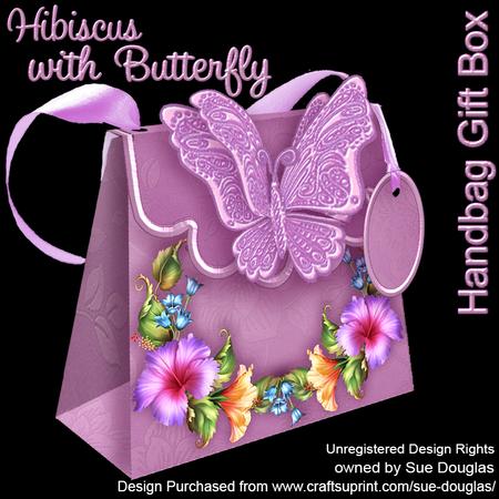 Handbag Gift Box Hibiscus with Butterfly