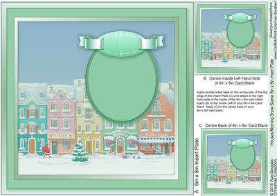 Houses Morning Snow Scene Matching 8inx8in Insert Plate