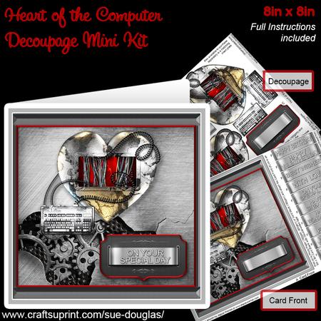 Heart of the Computer 8in x 8in Decoupage Mini Kit