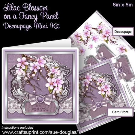 Lilac Blossom on a Fancy Panel 8inx8in Decoupage Mini Kit