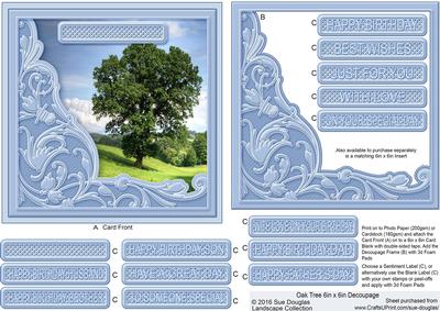 Oak Tree 6in x 6in Decoupage