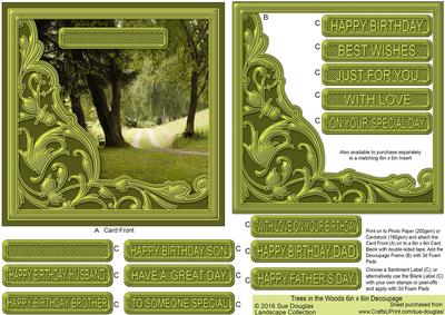 Trees in the Woods 6in x 6in Decoupage