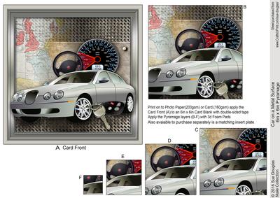 Car on a Metal Surface 6in x 6in Pyramage