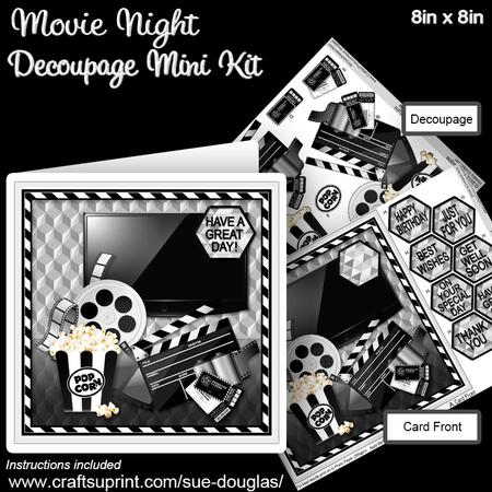 Movie Night 8in x 8in Decoupage Mini Kit